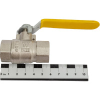 Шаровой кран MVI газовый, полнопроходной 1/2" внутренняя-внутренняя, ручка рычаг BV.811.04
