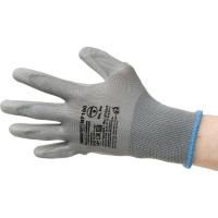Нейлоновые перчатки Armprotect с ПУ покрытием, серые, р9 NP100