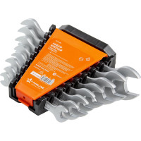 Набор рожковых ключей Airline 8х10, 10х12, 12х13, 14х15, 13х17, 17х19, 19х22, 22х24, 8 предметов, пластиковый держатель AT-8-49