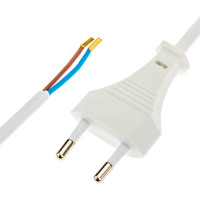 Провод с евроштекером duwi белый 1,5м H 03 VV-F 2x0,5 мм 28560 1