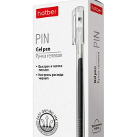 Гелевая ручка Hatber Pin черная, 0.5 мм, 12 шт 064520