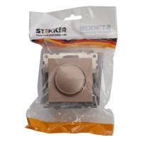 Диммирующий выключатель STEKKER TRIAC (механизм), GLS10-7106-02, 250V, 500W, серия Катрин, шампань 39601
