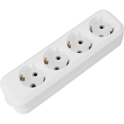 Розеточная колодка TDM ELECTRIC 4 гнезда 2П+3 16А 250В белая серии Народная SQ1806-0420