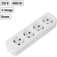 Розеточная колодка TDM ELECTRIC 4 гнезда 2П+3 16А 250В белая серии Народная SQ1806-0420