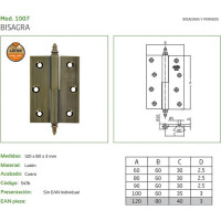 Петля Amig латунь антик IZ-правая 1007-120х80 A (IZ)