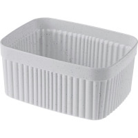 Лоток Econova Velvet с крышкой 150x115x70 мм, 0,9 л светло-серый флэк 433238738