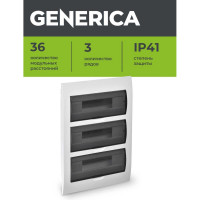Бокс GENERICA ЩРВ-П-36 модулей, встраиваемый, пластик IP41 MKP12-V-36-41-G