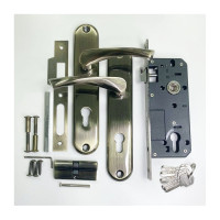 Врезной замок VETTORE 2223 AB m70Z в комплекте с ручкой и цилиндром, бронза 20286