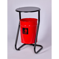 Урна уличная ПРОФМЕТСТИЛЬ металлическая, красная, с крышкой, с креплением в асфальт 647