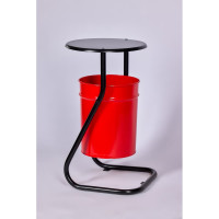 Урна уличная ПРОФМЕТСТИЛЬ металлическая, красная, с крышкой, с креплением в асфальт 647