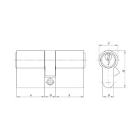 Цилиндровый механизм Ajax AZ100/80 mm (30+10+40), CP хром, 5 кл. 43863
