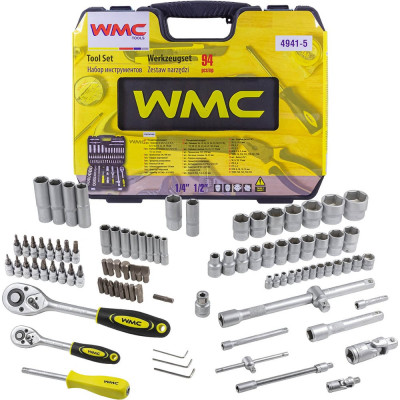 Набор инструментов WMC TOOLS 94 предмета, 1/2, 1/4 6гр, 4-32мм WMC-4941-5(48165)