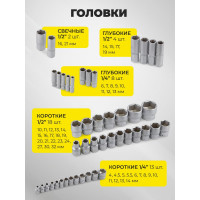Набор инструментов WMC TOOLS 94 предмета, 1/2, 1/4 6гр, 4-32мм WMC-4941-5(48165)