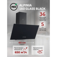 Кухонная вытяжка MBS ALPINIA 160 GLASS BLACK 5404