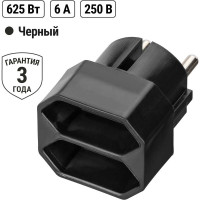 Блок на 2 гнезда TDM ELECTRIC 2П 2,5 А 250 B под плоскую вилку черный SQ1806-0306