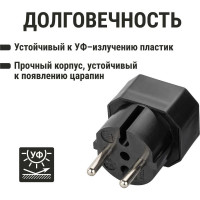 Блок на 2 гнезда TDM ELECTRIC 2П 2,5 А 250 B под плоскую вилку черный SQ1806-0306