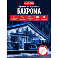 Электрогирлянда VEGAS Бахрома 192 холодных LED ламп, 6x0.6 м 55157