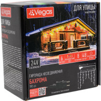 Электрогирлянда VEGAS Бахрома 192 разноцветных LED ламп, 6x0.6 м 55163