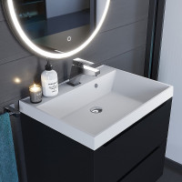 Кварцевая раковина для ванной комнаты Uperwood Classic Quartz 60 см, белая матовая, жасмин 291030000