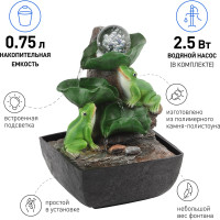 Настольный фонтан с подсветкой GREEN APPLE GAFN01504 Лягушки с шаром Б0038777
