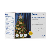 Светодиодная линейная гирлянда FERON CL02 230V желтый c питанием от сети, 32288