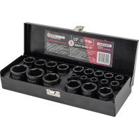 Набор торцевых 6-гранных ударных головок Forcekraft 1/2", 20 штук FK-4203-5MPB(26463)