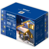 Светодиодная бахрома Uniel ULD-B3007-200/TBK WARMWHITE-WHITE IP67 UL-00009924
