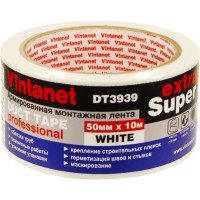 Монтажная армированная лента Vintanet DT3939 ЭКСТРА СУПЕР, белая, 50 мм х 10 м DT39395010W