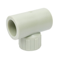 Комбинированный тройник ПОЛИТЭК 25x1/2 с внутренней резьбой PPRC серый 9500002512С