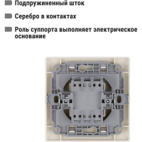 Кнопка для звонка с подсветкой TDM ELECTRIC слоновая кость, серия "Ильмень" SQ1823-0108