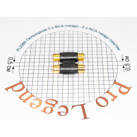 Переход 2 x RCA гнездо - 2 x RCA гнездо Pro Legend пластик Gold, Gold, PL2285
