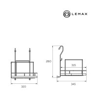 Полка угловая большая lemax, хром YJ-G301