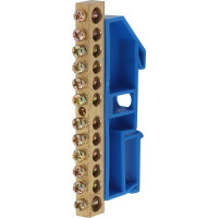 Шина PE земля на DIN-изоляторе ЭРА NO-222-53 ШНИ-8х12-12-Д-синий, 10 штук Б0033433