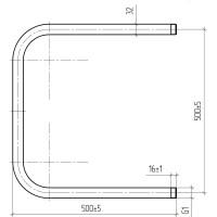 Водяной полотенцесушитель ТЕРА П-образный 500х500 ПСВ-03-09