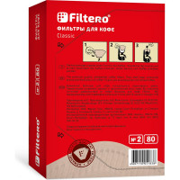 Фильтры для кофе, №2, 80 шт., корич FILTERO 2/80