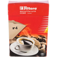 Фильтры для кофе, №4, 80 шт, корич Filtero