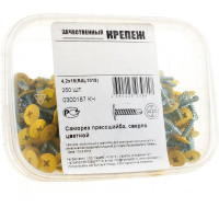 Прессшайба Качественный КРЕПЕЖ 4.2х16 мм, желтый цинк RAL 1018, сверло, 250 шт 0300187 КЧ