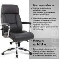 Компьютерное офисное кресло руководителя BRABIX PREMIUM Phaeton EX-502, натуральная кожа, хром 530882