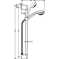 Душевой гарнитур HANSGROHE 27728000 Crometta 1jet/Unica'С 65 см 00000007844