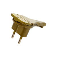 Плоская угловая вилка Electraline 6А золотая 55058