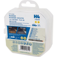 Автолампа NARVA H4 100 90 P43t-38 RANGE POWER WHITE 4500K 2шт+2шт W5W 12V 1 10 NEW 980152100