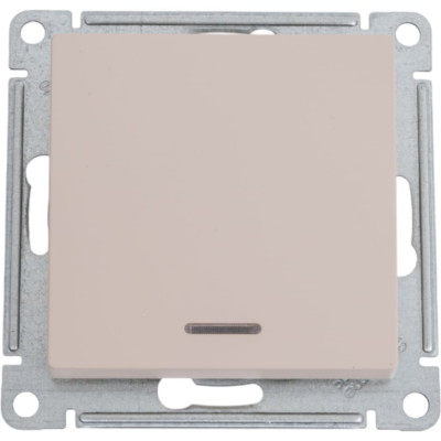 1-клавишный выключатель Systeme Electric Atlasdesign песочный с подсветкой сх.6а, 10ах ATN001213
