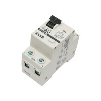 Дифференциальный автомат EKF Basic АД-12, 1P+N, 50А, 30мА, тип АС, характеристика C, электронный, 4,5кА, DA12-50-30-bas