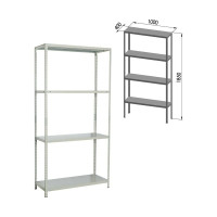Металлический стеллаж BRABIX MS KD-185/40-4 1850х1000х400 мм, 4 полки, сборная стойка 291115