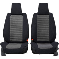 Каркасные 3D накидки на передние сиденья CarPerformance 2 шт., fiberflax/лен CUS-3024 BK/GY
