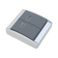Рамка для двухклавишного выключателя Simon, 2 клавиши S27, IP55, S44 Aqua, серый 4400026-035