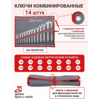 Набор комбинированных ключей Forcekraft 14 предметов, на полотне FK-5141/5141P/(29933)