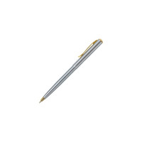 Подарочная шариковая ручка BRAUBERG Maestro синяя, серебристый корпус с золотистым, линия 0.5 мм 143468