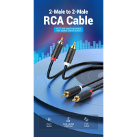 Кабель VENTION аудио 2RCA M/2RCA M - 2 м Чёрный BCMBH