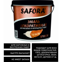 Декоративная акриловая перламутровая эмаль SAFORA бронза, 800 г ЭМ101/2